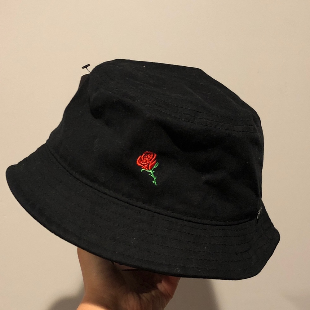 Empyre Red Rose Embroidered Bucket Hat